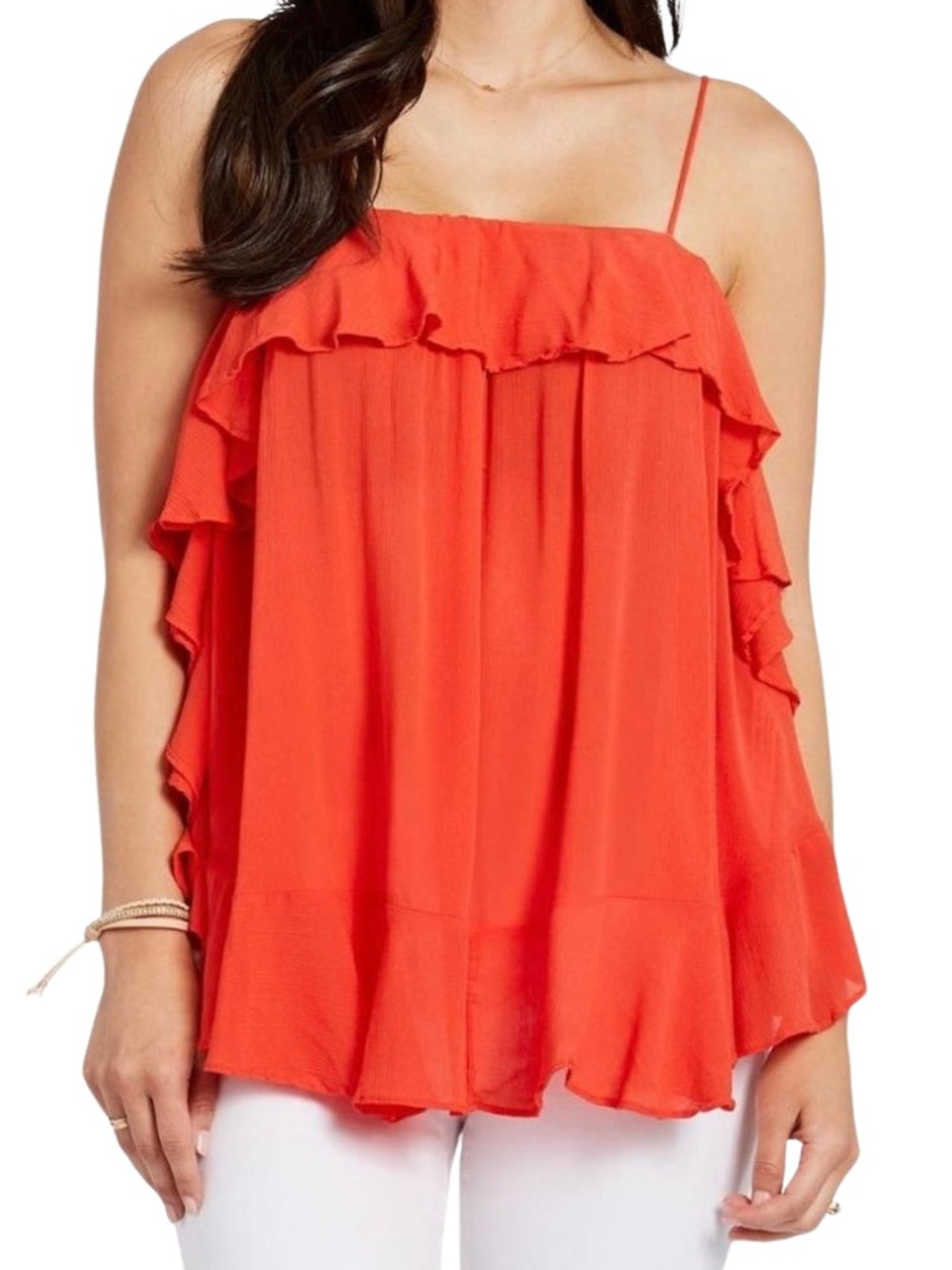 Free People Small Fire Cascades Ruffle Cami - Picture 5 of 8